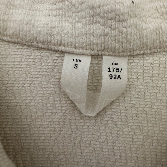 Arket Textured Casual Button Down Shirt Short Sleeve Cotton Ivory Sz XL - Picture 9 of 11